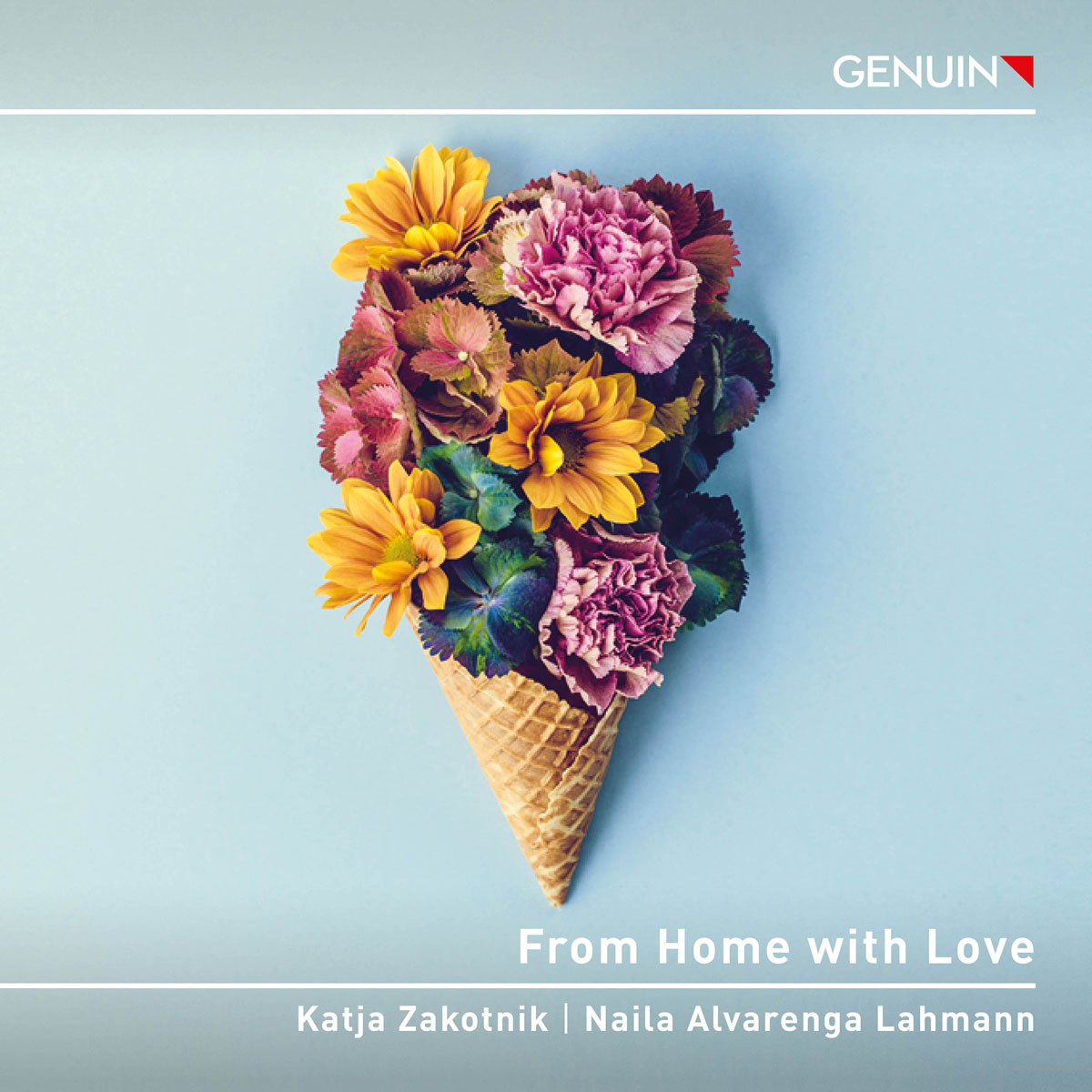 CD album cover 'From Home with Love' (GEN 24859) with Katja Zakotnik, Naila Alvarenga-Lahmann