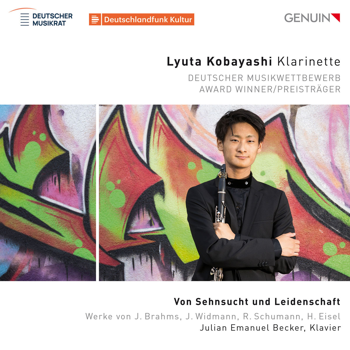 CD album cover 'Von Sehnsucht und Leidenschaft' (GEN 24856) with Lyuta Kobayashi, Julian Emanuel Becker
