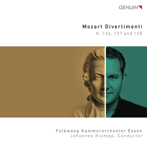 Mozart Divertimenti CD album cover 'Mozart Divertimenti' (GEN 22762) with Folkwang Kammerorchester Essen, Johannes Klumpp