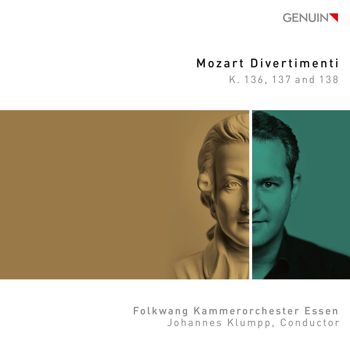 CD album cover 'Mozart Divertimenti' (GEN 22762) with Folkwang Kammerorchester Essen, Johannes Klumpp