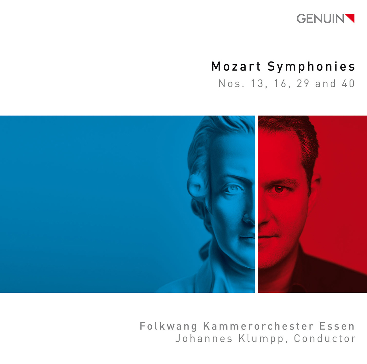 CD album cover 'Mozart-Sinfonien' (GEN 19636) with Folkwang Kammerorchester Essen, Johannes Klumpp