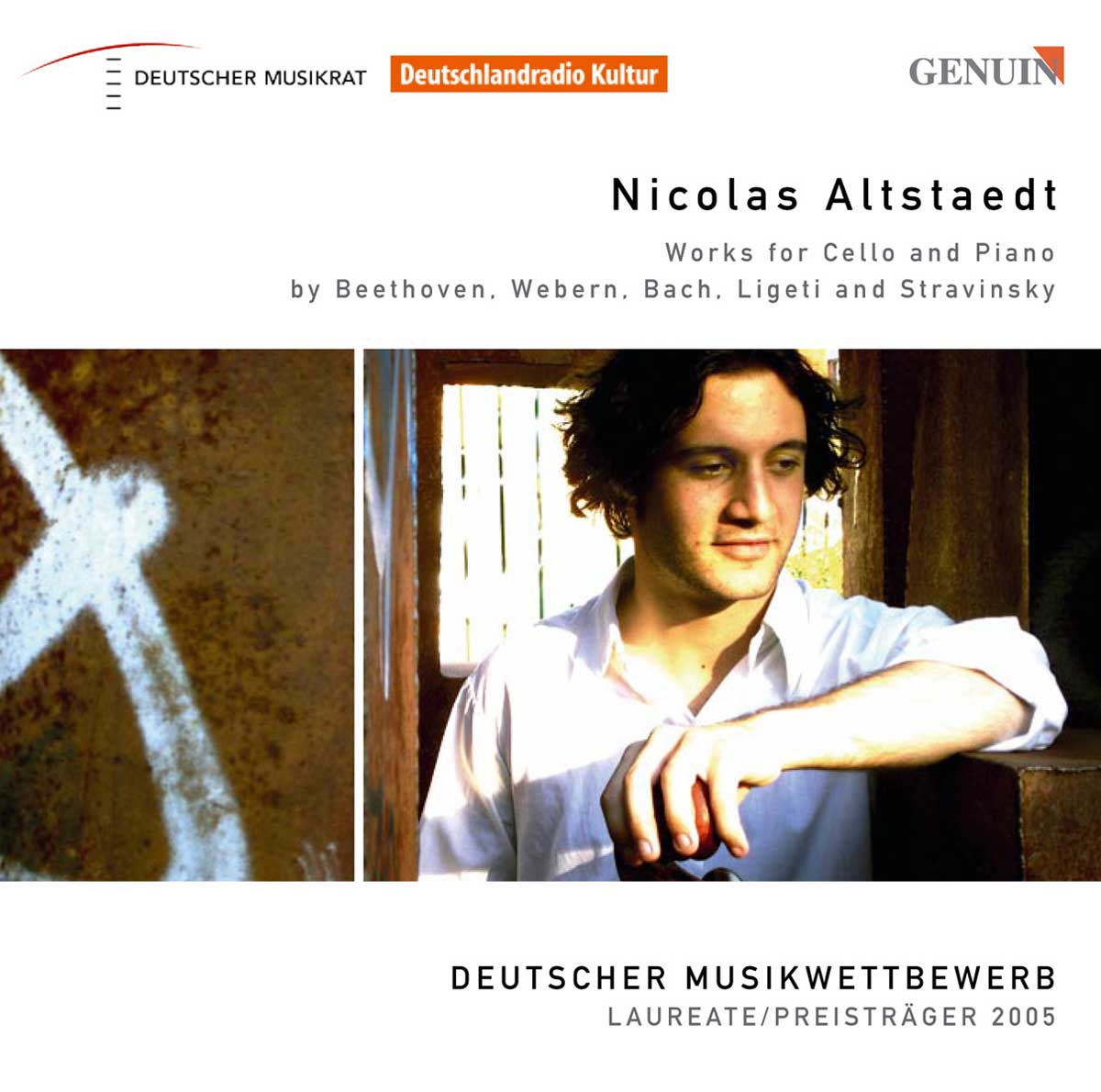 CD album cover 'Werke für Cello und Klavier von Beethoven, Webern, Bach, Ligeti ...