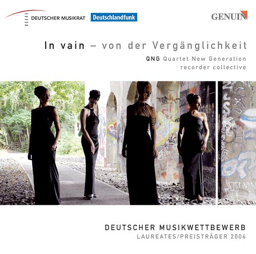 CD album cover 'In vain - Von der Vergänglichkeit' (GEN 89143) with Quartet New Generation