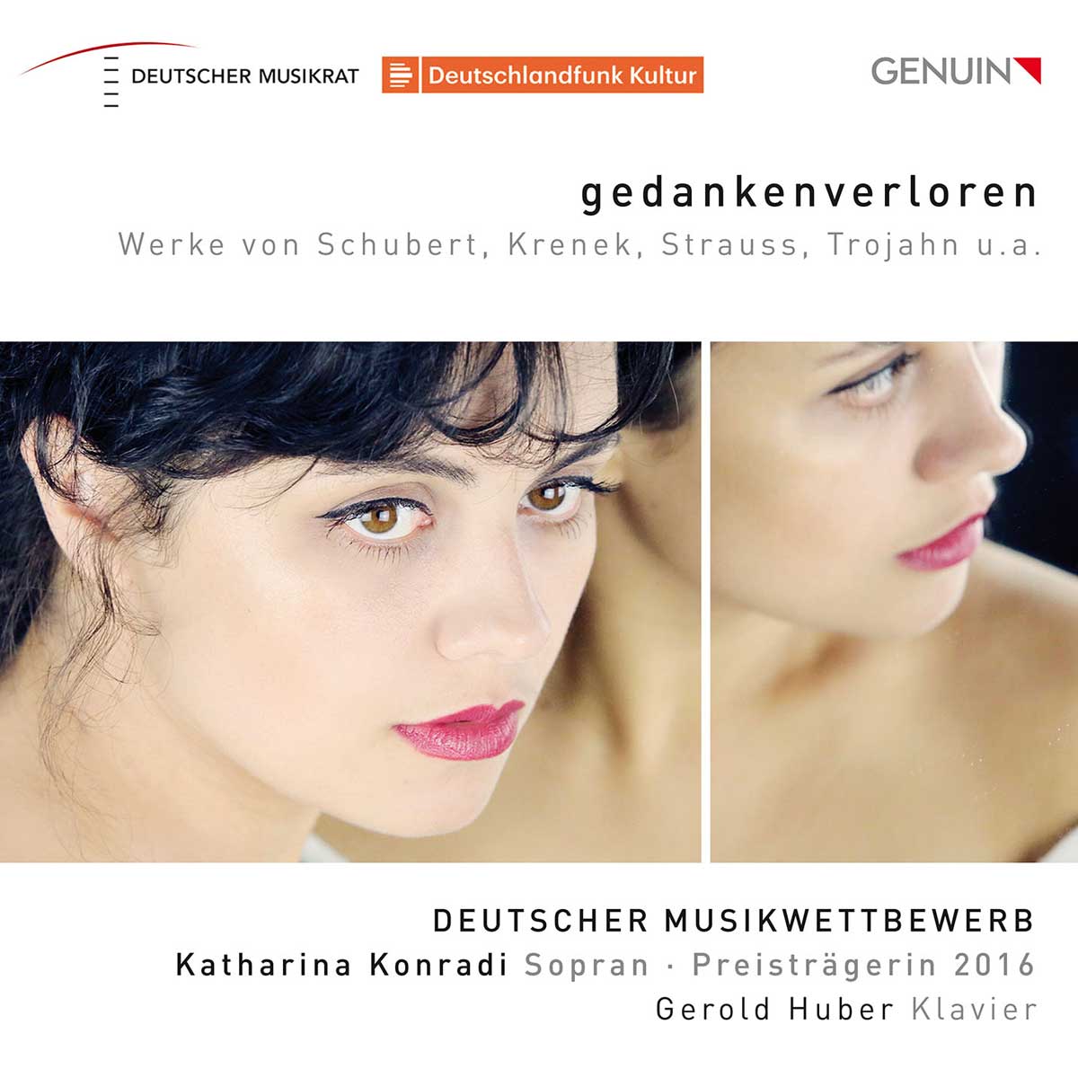 CD album cover 'gedankenverloren' (GEN 18490) with Katharina Konradi, Gerold Huber, Andreas Lipp