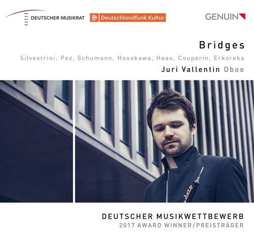 Bridges CD album cover 'Bridges' (GEN 18629) with Juri Vallentin, Philipp Heiß, Elina Albach, Theo Plath, Patrick Sepec