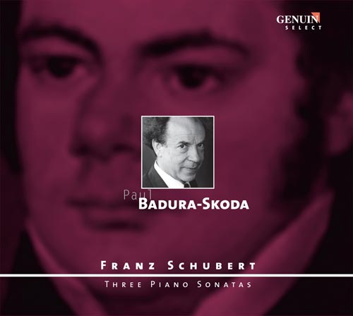 CD album cover 'Franz Schubert: Three Piano Sonatas' (GEN 86057) with Paul Badura-Skoda
