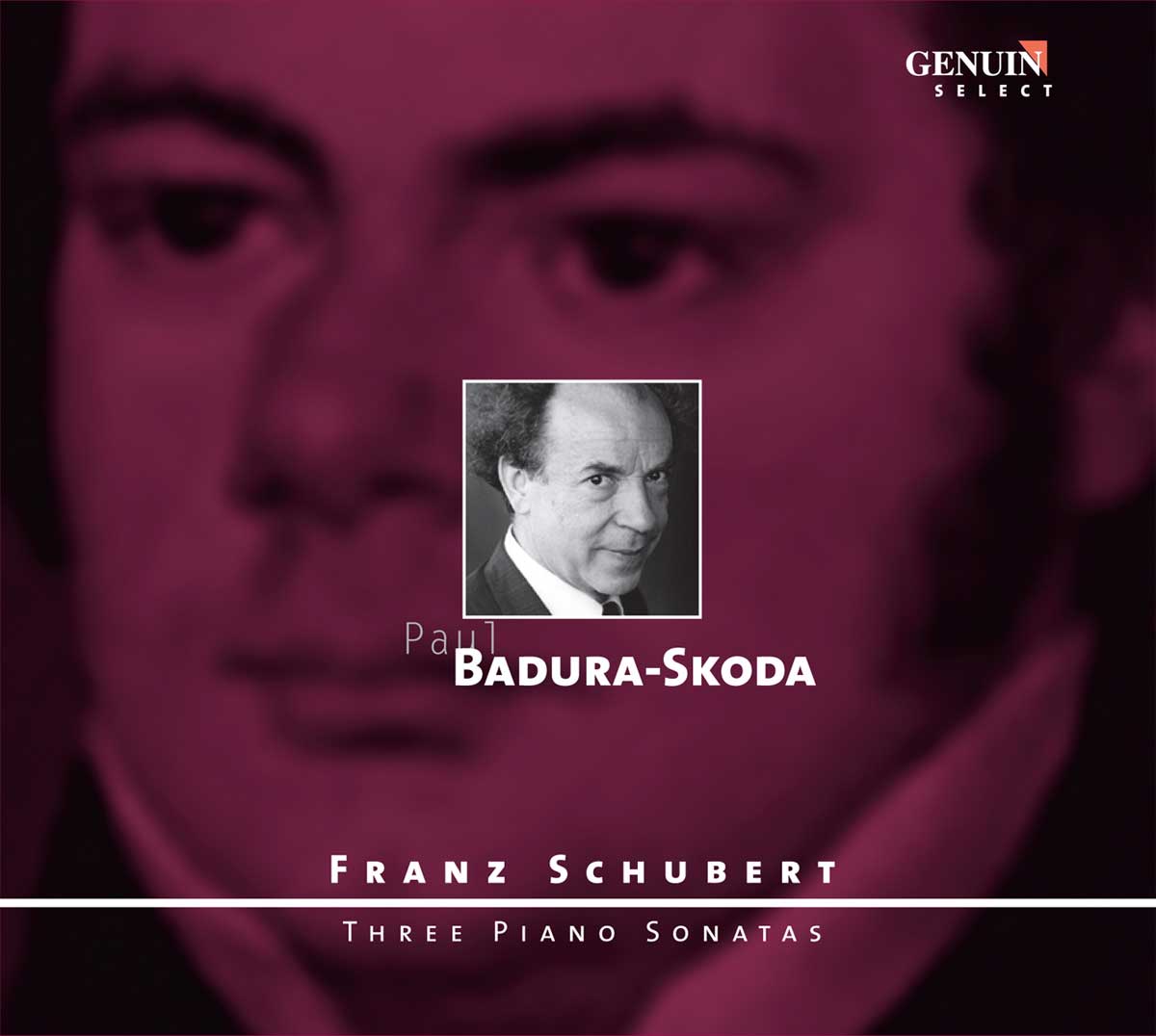 CD album cover 'Franz Schubert: Drei Klaviersonaten' (GEN 86057) with Paul Badura-Skoda