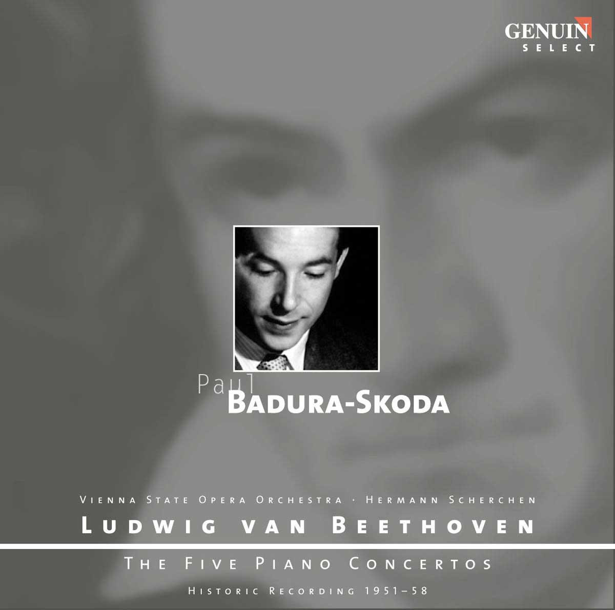 Ludwig van Beethoven: Die fünf Klavierkonzerte CD album cover 'Ludwig van Beethoven: Die fünf Klavierkonzerte' (GEN 87102) with Paul Badura-Skoda ...