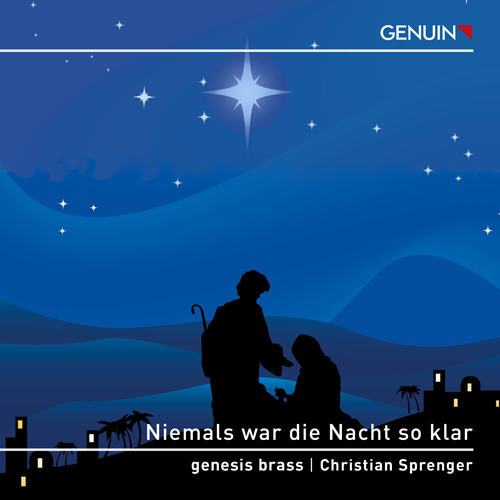 CD album cover 'Niemals war die Nacht so klar' (GEN 25958d) with genesis brass, Christian Sprenger