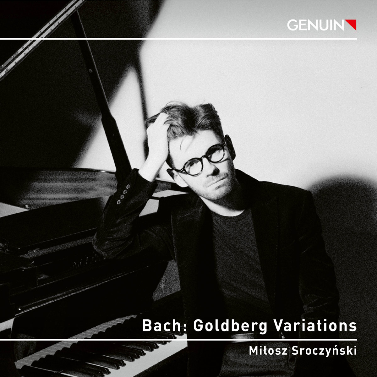 CD album cover 'Bach: Goldberg Variations' (GEN 26957) with Miłosz Sroczyński