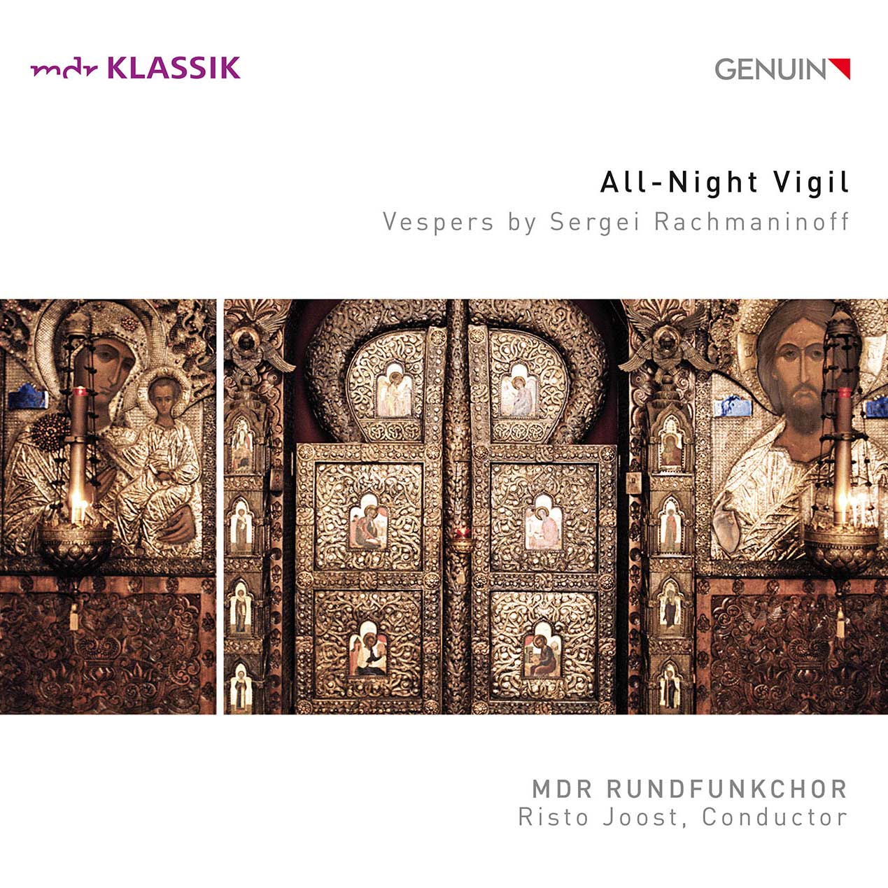 CD album cover 'All-Night Vigil' (GEN 17476) with MDR-Rundfunkchor, Risto Joost, Klaudia  Zeiner, Falk Hoffmann