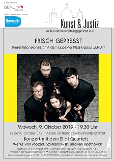 GENUIN-Präsentationskonzert „Frisch gepresst“ mit dem Eliot Quartett GENUIN-Präsentationskonzert „Frisch gepresst“ mit dem Eliot Quartett